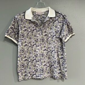 Purple & green flowered polo shirt